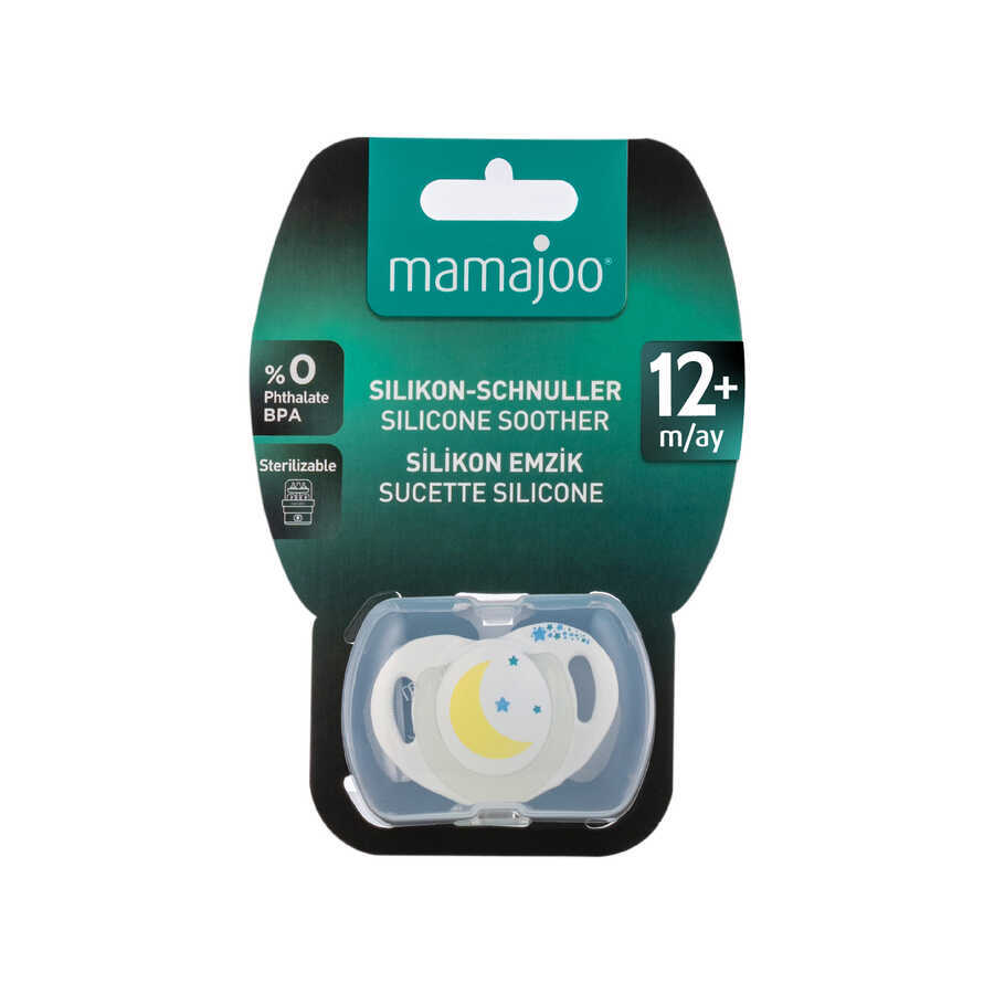 1x Orthodontic Silicone Soother Night/Day 12m+ & Storage Box