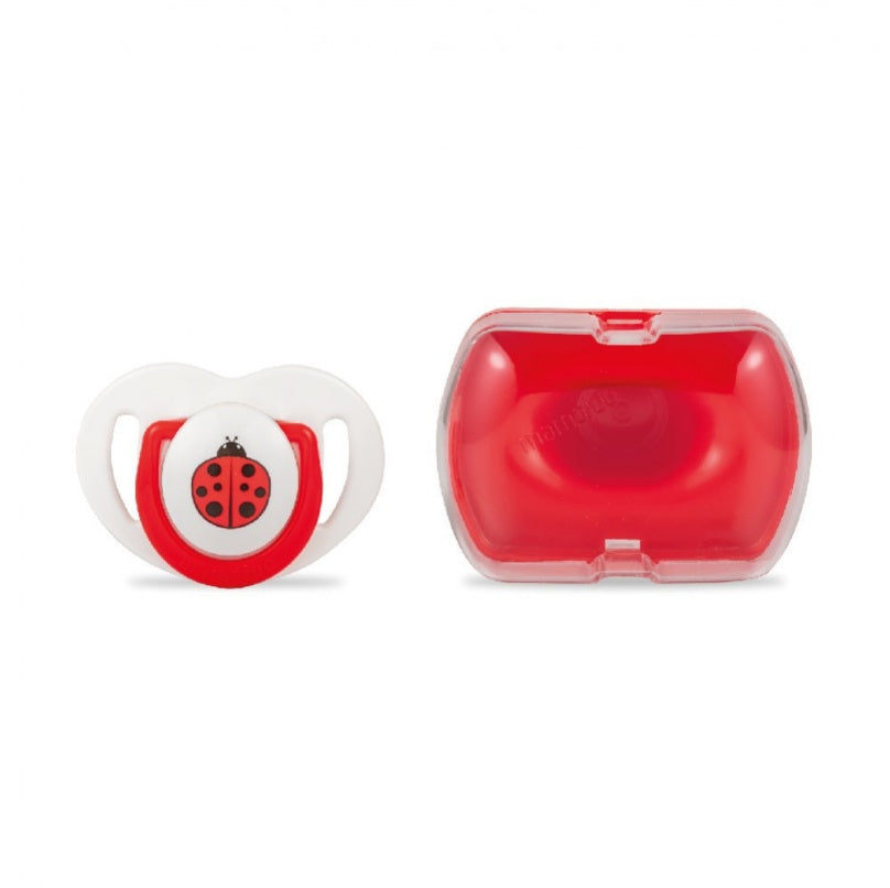 MAMAJOO 1 x ORTHODONTIC SILICONE SOOTHER 0 M + LADYBIRD & STORAGE BOX