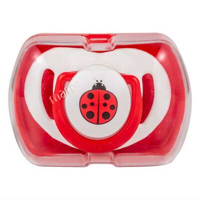 MAMAJOO 1 x ORTHODONTIC SILICONE SOOTHER 6 M + LADYBIRD & STORAGE BOX