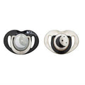 MAMAJOO TWIN ORTHODONTIC SILICONE SOOTHERS BLACK&PEARL / NIGHT&DAY 6M+ WITH STERILIZATION & STORAGE BOX