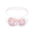 Twin Orthodontic Silicone Soothers Powder Pink 0m+ with Sterilization & Storage Box