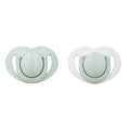 Twin Orthodontic Silicone Soothers Powder Green 0m+ with Sterilization & Storage Box