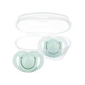 MAMAJOO TWIN ORTHODONTIC SILICONE SOOTHERS POWDER GREEN 12M+ WITH STERILIZATION & STORAGE BOX