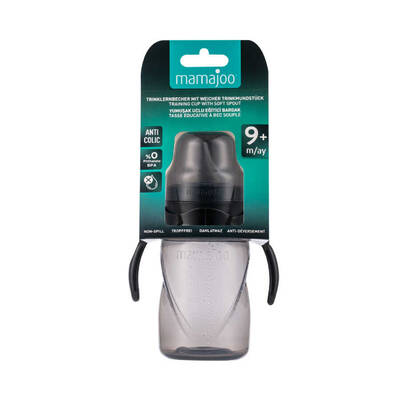 Non-Spill Training Cup 270 ml Black With Handle & AntiColic Soft Spout