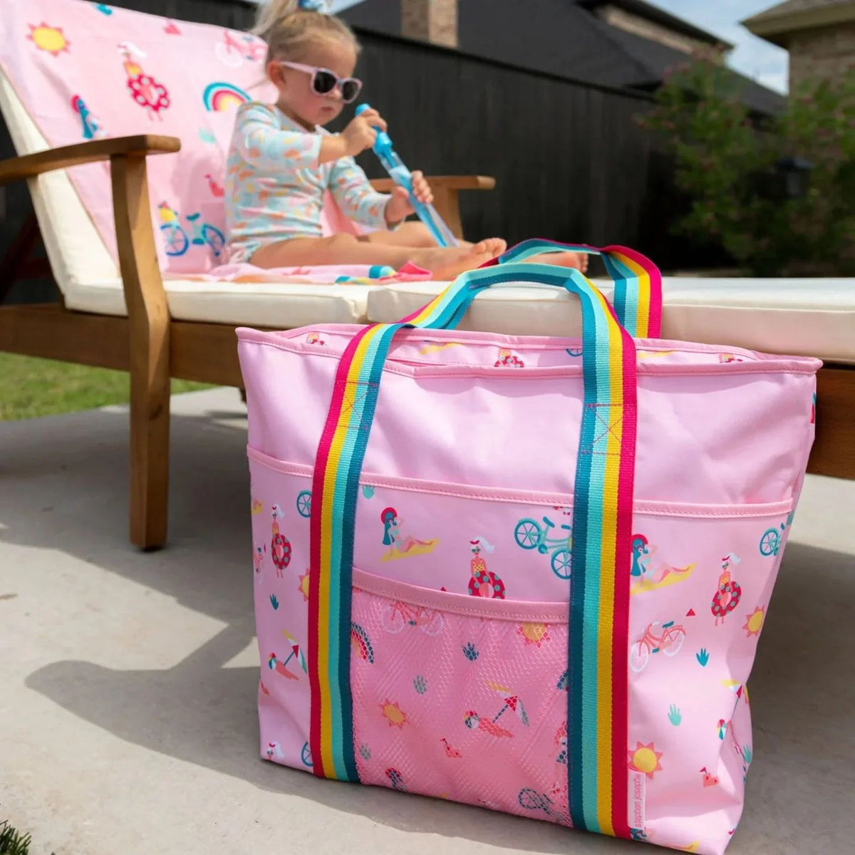 Stephen Joseph Printed Kids Beach Tote Bag – 3 colors