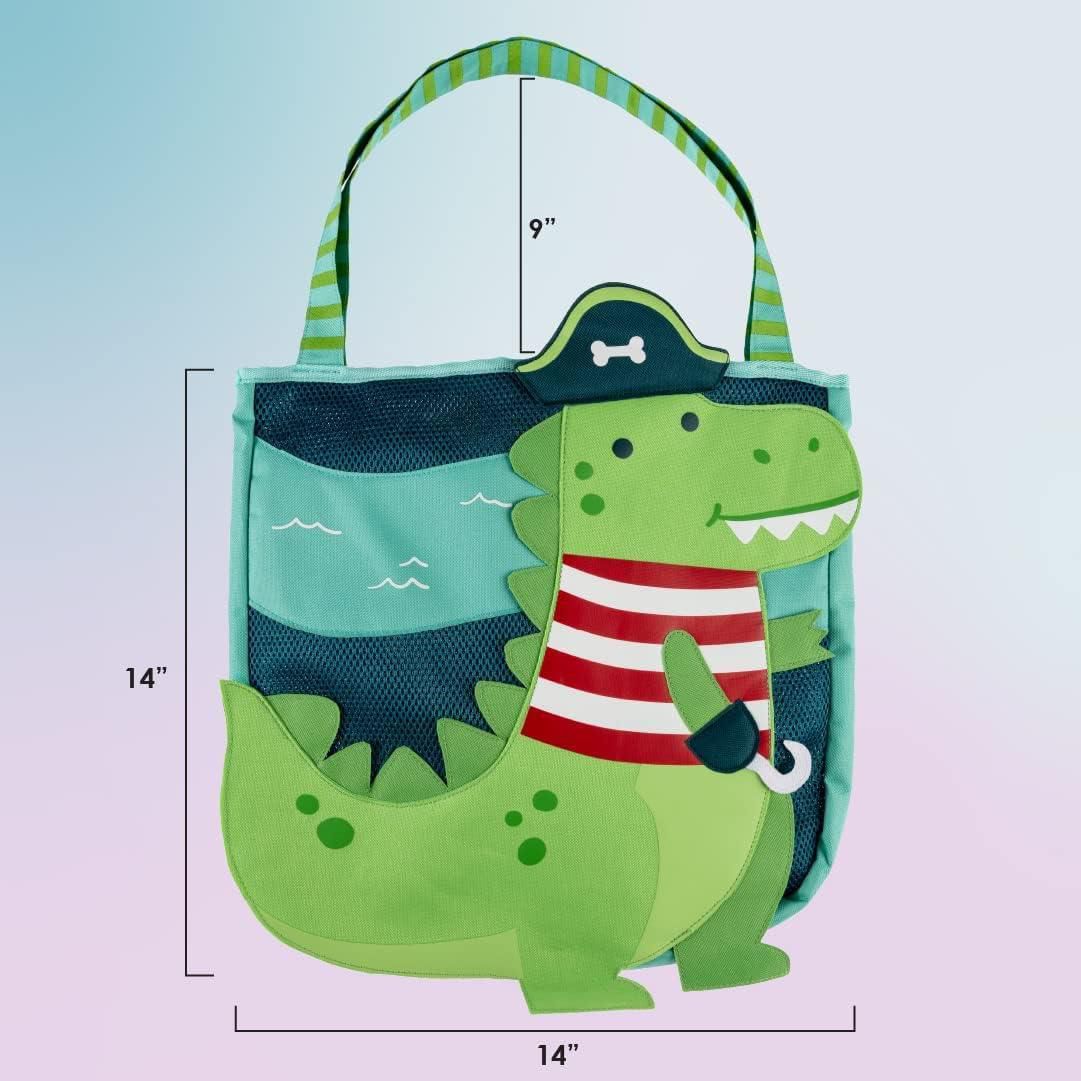 Beach Tote with 6 Piece Sand Toys - Dino pirate