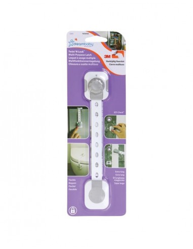 Dreambaby Twist 'N Lock Multi-Purpose Latch – White / Grey, 1 Pack