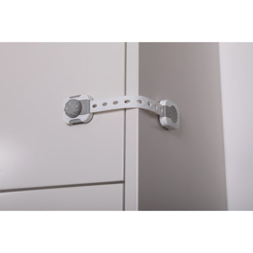 Dreambaby Twist 'N Lock Multi-Purpose Latch – White / Grey, 1 Pack