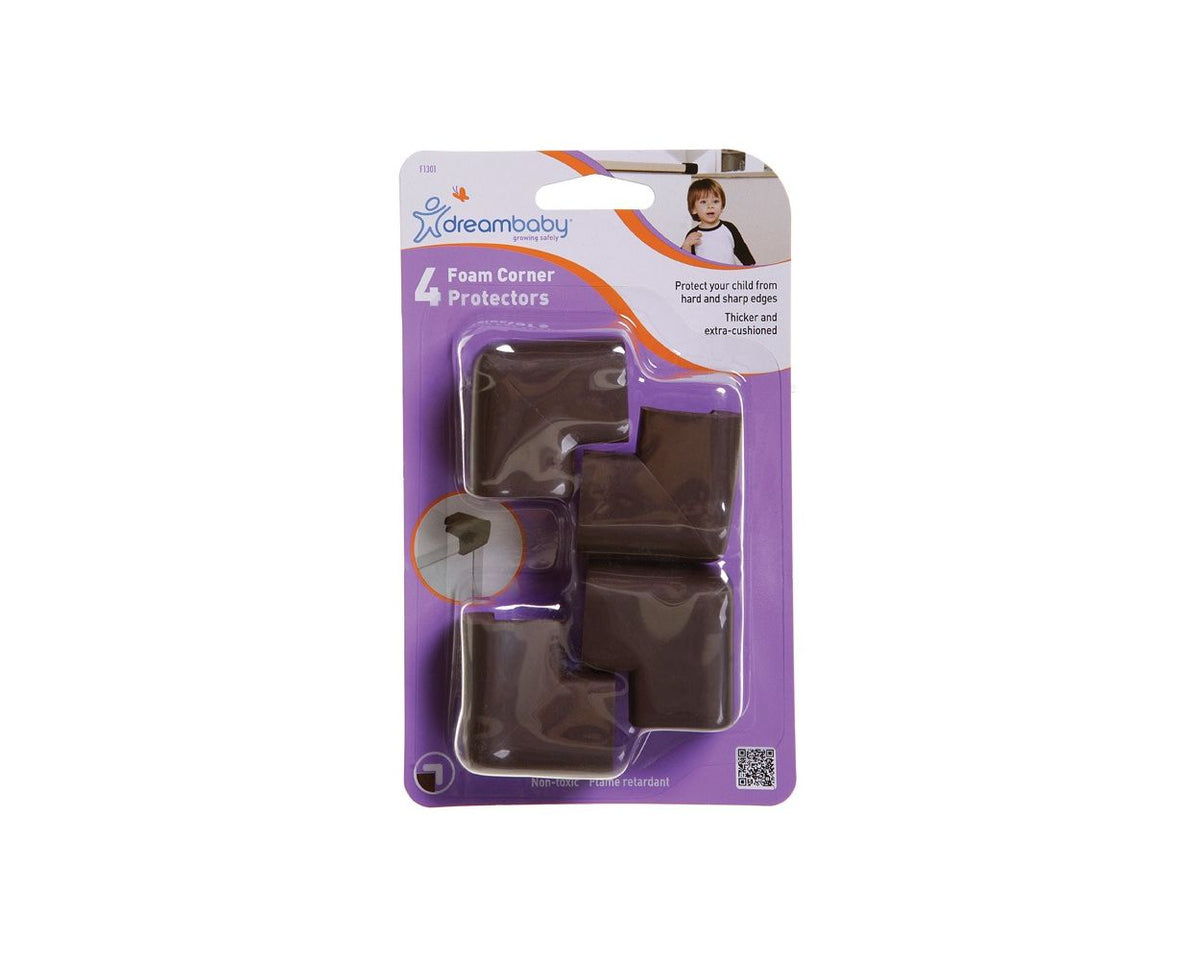 Dreambaby Classic Foam Corner Bumpers – Brown, 4 Pack