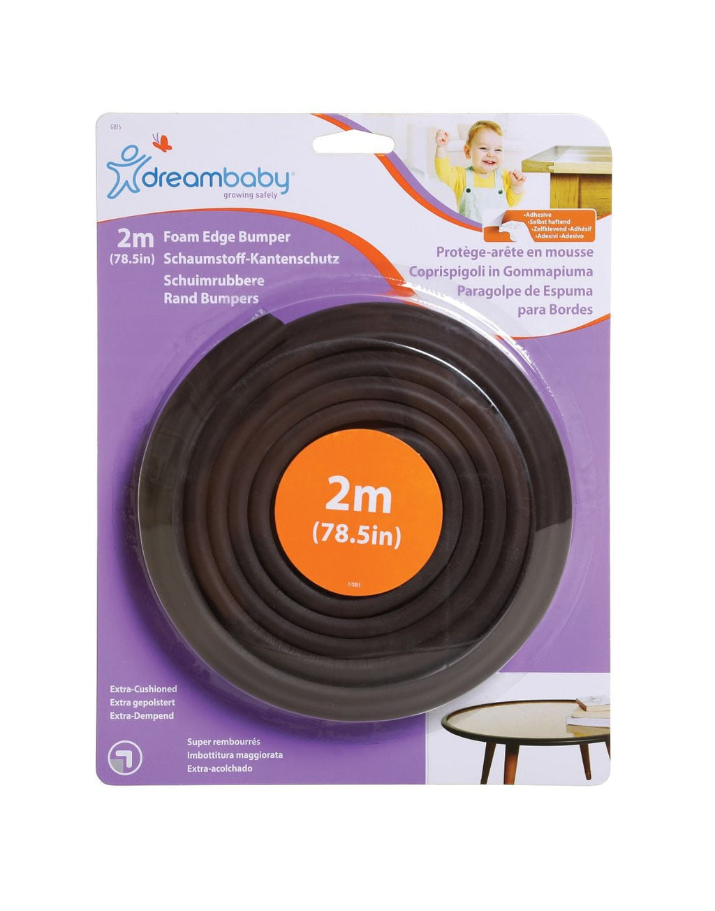 Dreambaby Foam Edge Bumper Roll 2 Metre – Brown