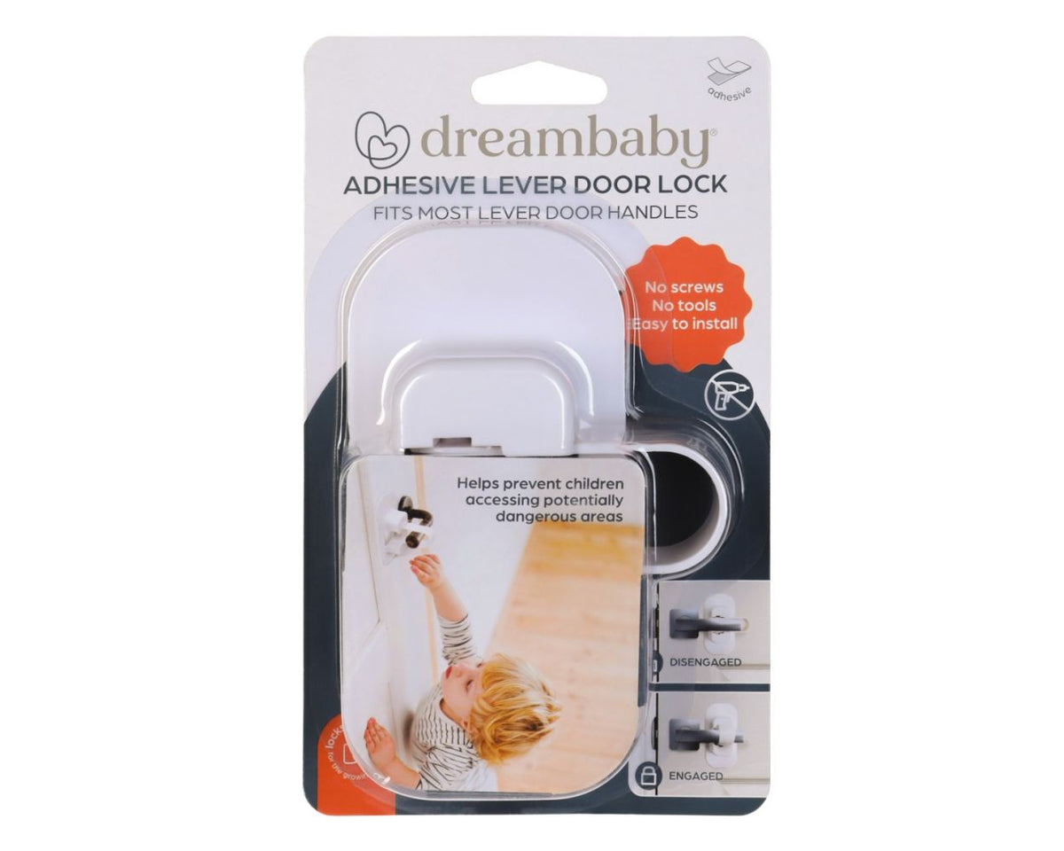 Dreambaby Adhesive Lever Door Handle Lock – 1 Pack