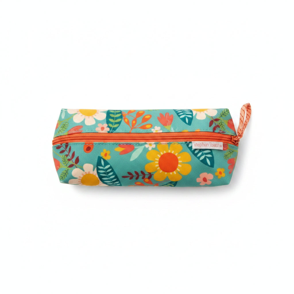 Stephen Joseph All Over Print Pencil Pouch - Turquoise Floral