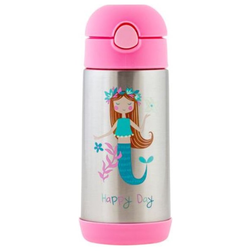 Stephen Joseph Double Wall Insulated Stainless Steel Water Bottle – Mermaid, 350ml