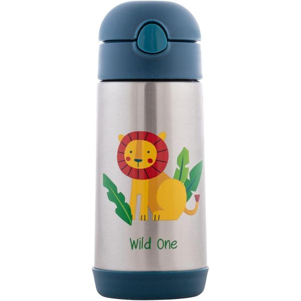 Stephen Joseph Double Wall Insulated Stainless Steel Water Bottle – Zoo, 350ml